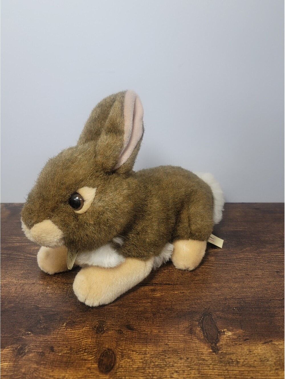 Aurora Miyoni Small Bunny Rabbit Plush Brown White Realistic 12 Inch Plushie